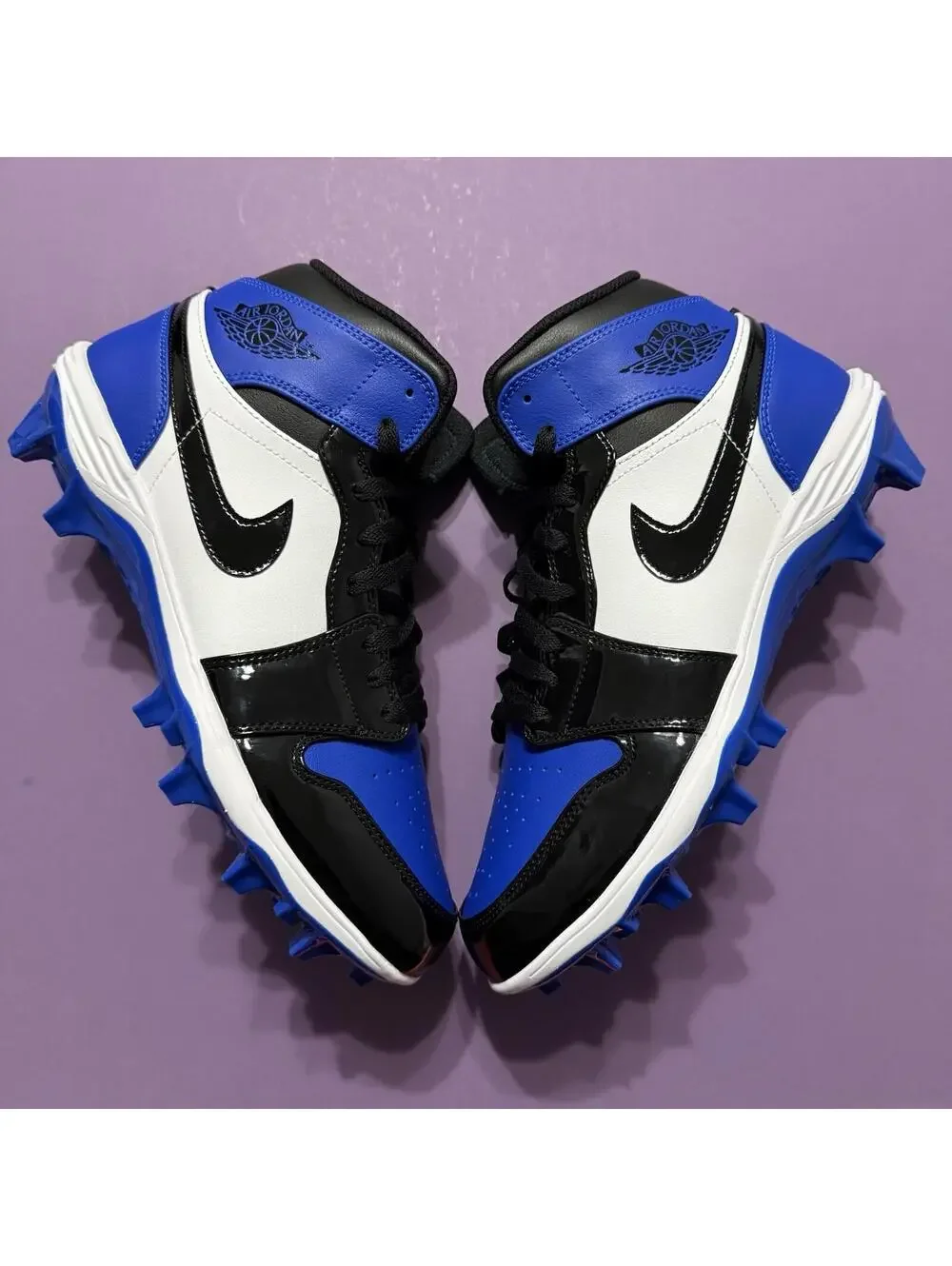Nike Air Jordan 1 Mid TD Football Cleat Game Royal Blue FJ6805-401 Men’s Size 10